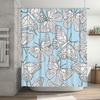 Luxury Printed Shower Curtains with Butterfly Design for Bathroom Decor Blue Floral Print Shower Curtain Set Size 180x245cm Free