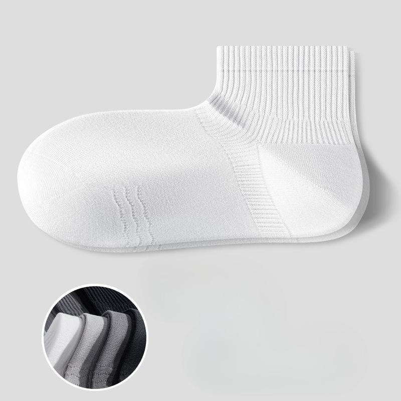 Men's Summer Thin Cotton Sweat Absorber and Non Foot Solid Color 7a Antibacterial Socks