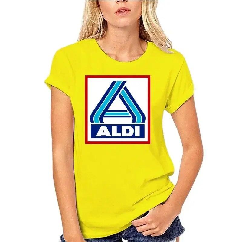 Modekleidung Aldi Print Damen T-Shirt Übergroßes T-Shirt Unisex-Kleidung 100 % Baumwolle Hochwertige klassische Top-T-Shirts Cartoon