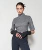 320SHOWROOM Mock Neck Short Sleeve Knit Gray