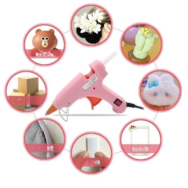 Heißklebepistole Mehrfarbig Handgemachte Klebepistolen Haushalts Kinder Schönheit Nähpistole 20W Handgemachte DIY Heißklebepistolen Geeignet für Zubehör