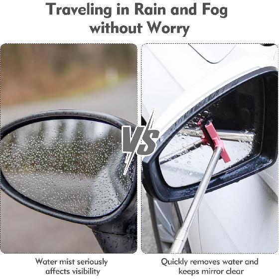 3 Pcs Side Mirror Squeegee, Portable Car Mirror Squeegee, Retractable Side Mirror Squeegee For Car, Car Rearview Mirror Wiper For For Rainy Foggy