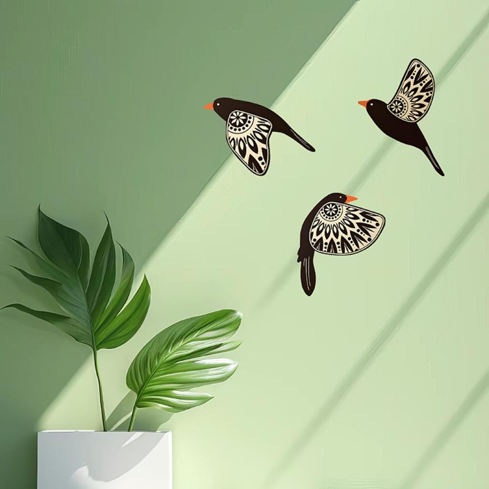 3/5 Pcs 3/5 Pcs Wooden Bird Ornaments Easy Installation Wood Flying Bird Ornaments  Home