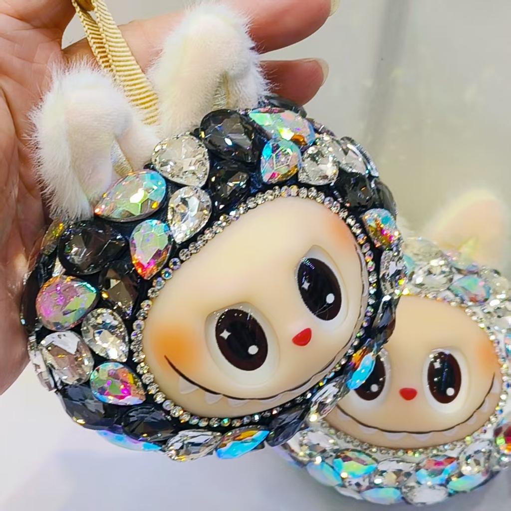 Diamond-Studded Plush Pendant with a Squishy Head – Your Cutest Bag Charm Ever!