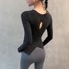 Women's Sexy Long Sleeve Yoga and Fitness Top, Quick-Drying, Slim Fit for Autumn and Winter
