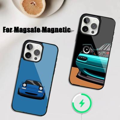 Capa de Celular Desenho M-Miata M-X5 Para iPhone 17,16,15,14,13,12,11,Pro,Max,Plus,Mini,SE4,E Magnética Magsafe Carregamento Sem Fio