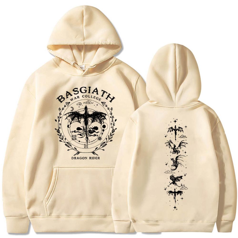 Fourth Wing Drachenreiter Vintage 90er Hoodie Basgiath War College Hoodie Geschenk für Buchliebhaber Pullover Tops Streetwear
