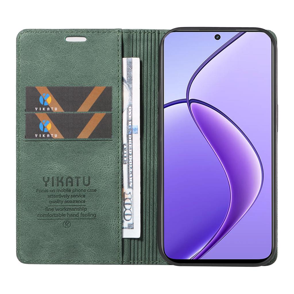 YIKATU YK-004 For Realme 12 5G Case Skin Touch Feeling PU Leather Stand Phone Cover