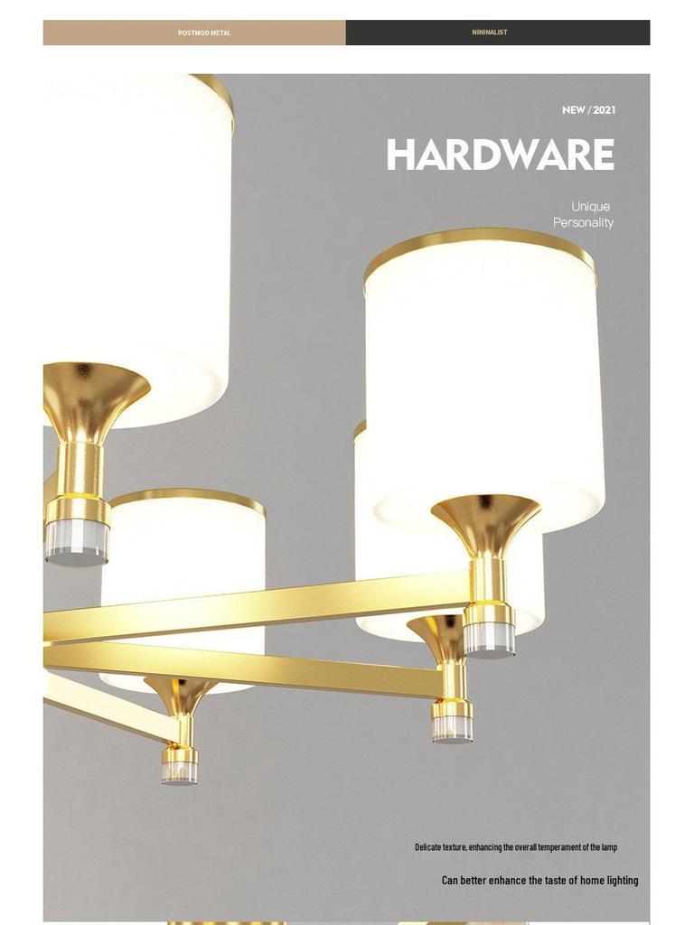 Nordic LED Chandelier: Modern Gold Dustproof Lampshade for Living Room & Dining Area