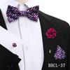 Korean Style 4-Piece Men's Bow Tie & Pocket Square Set for Weddings & Formal Events
