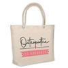 Beach Bag - PLANETEE - Insulated Beach Bag «Osteopath On Holiday» - Natural Cotton - Large Capacity - Printed In France