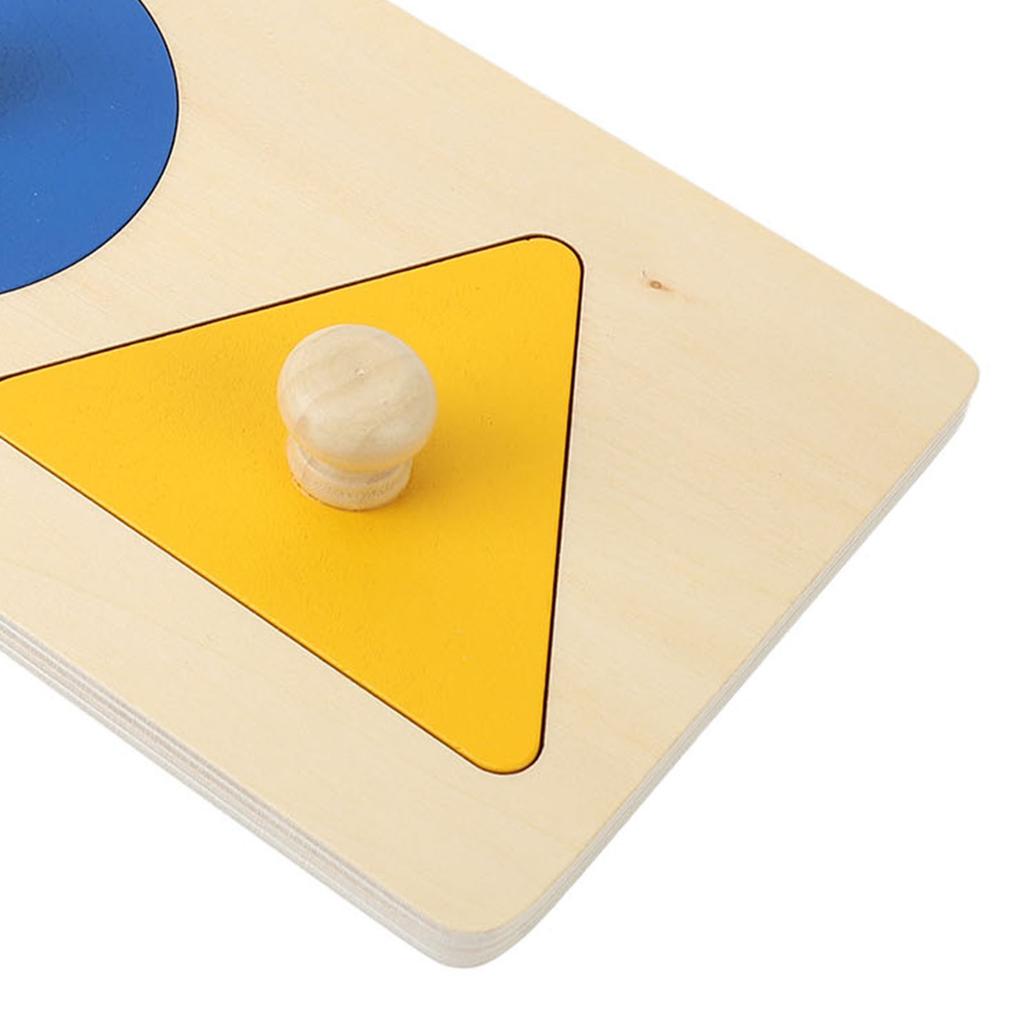 Multiple Shape Puzzle 3 Colors Wooden Lightweight Educational Puzzle Geometry Toy Baby Toy