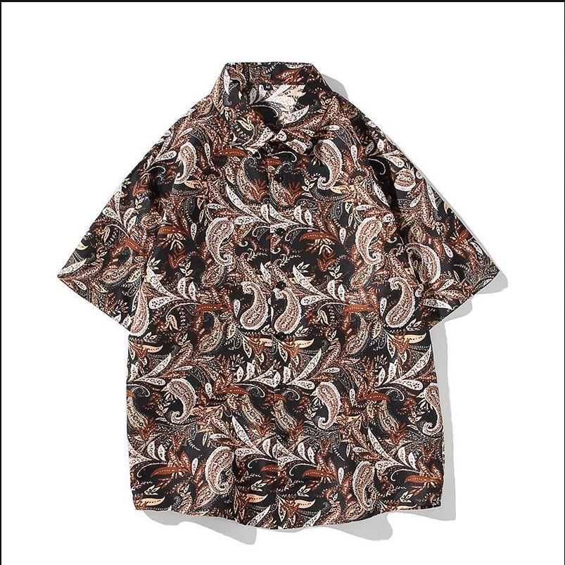 Men's Shirt, Trendy Brand, Fashionable Retro Short-sleeve Shirt for Men
