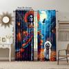 2 Pcs   Versatile Polyester Transparent Curtains for Home Decoration Day of the Dead for Use In Bedrooms and Living Rooms