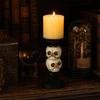 Dekoracja Halloween Gotycki Świecznik Kolumnowy Żywiczny Świecznik z Czaszką Kruka Wytrzymały Stojak
