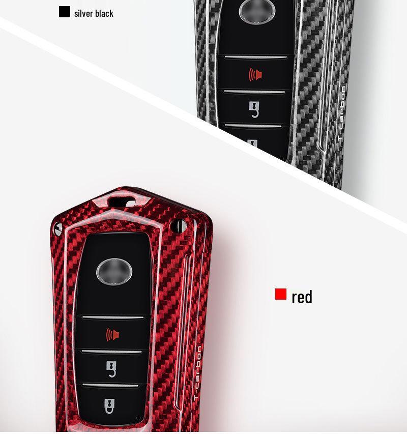 T-Carbon Carbon Fiber Key Cover for Toyota Highlander, RAV4, Crown, and Camry