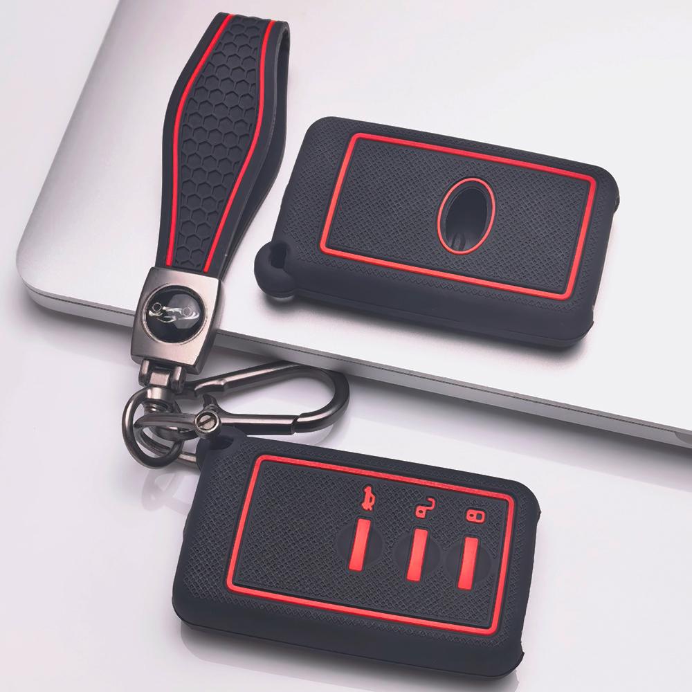 Silicone Key Cover for Subaru Forester Outback Crosstrek Impreza Ascent WRX BRZ Legacy XV with Keychain Anti Scratch Shockproof Car Remote Key Sleeve