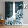 Finestre Rocciose Viste Mare Tende in Tulle Bianco Per Soggiorno Camera da Letto Camera Bambini Cucina Decorazione Finestra Tende Voile Trasparenti