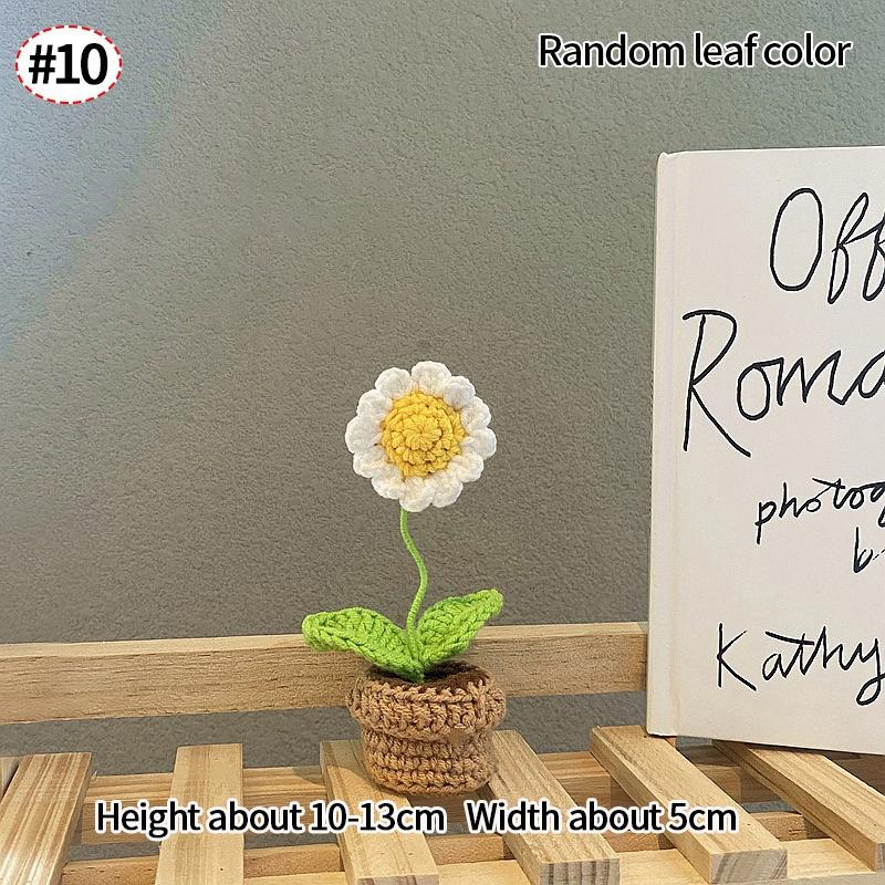 Sunflower Crochet Flowers Knitted Flower Graduation 2025 Wedding Guest Gift Artificial Flower Desk Accessorie Room Decor