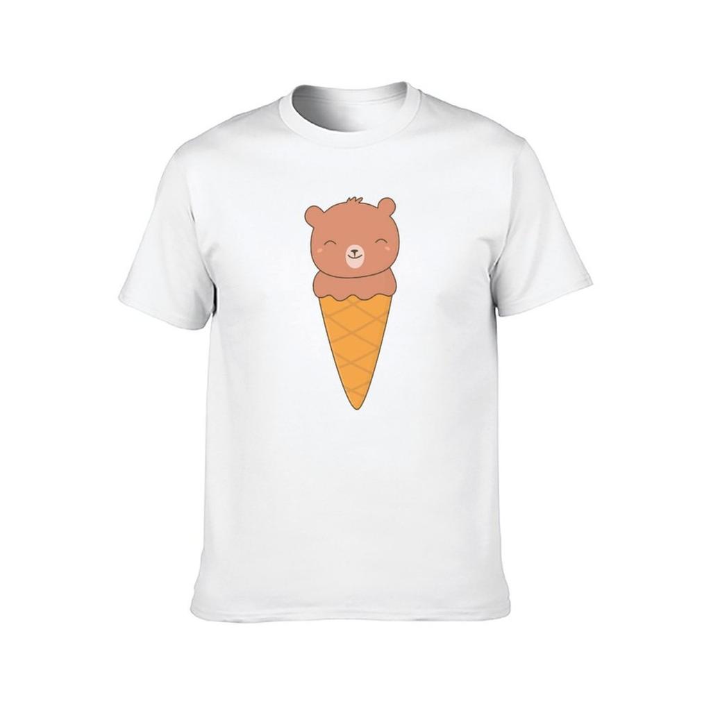 Kawaii Cute Chocolate Bear Ice Cream TShirt man t shirts for men t shirts for man cotton TShirt