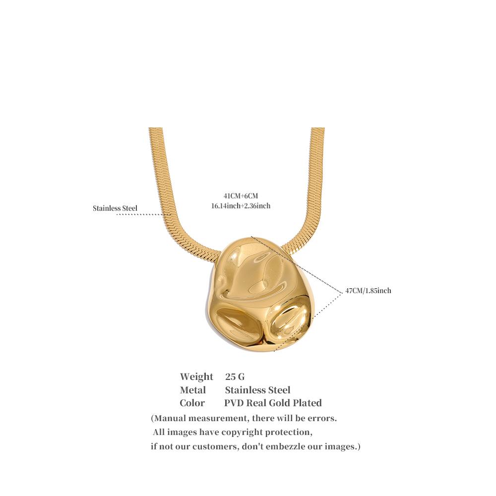 Eetit 2026 Stainless Steel Metal Hammer Geometric Pendant Necklace Distinctive Snake Chain Women Waterproof Jewelry High Quality