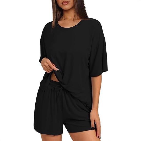 A Simple Summer Commuting Solid-color Home Wear Set That Can Be Worn Over A Two-piece Set of Casual Shorts for Women