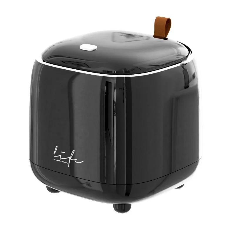 Luxury Press Touch Desktop Trash Bin ABS Double-Layer Coffee Table Pop-up Lid Waste Basket Compact Stylish Small Garbage Can