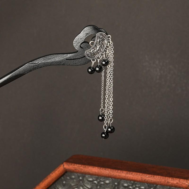 

Заколка для волос в виде кисточки лотоса, инкрустированная бриллиантами: Элегантный китайский стиль с жемчужным цветком и замком мира, идеально подходит для женщин.