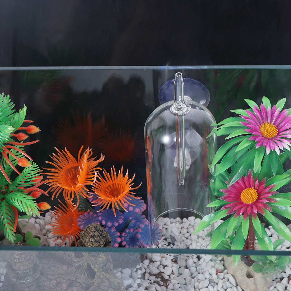 Anti-Splash Design Fish Tank Oxygen Aerator Transparent Glass Air Stone  Water Grass Tank