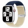 Bracelet de montre tressé en nylon avec boucle et détails de couture, Bracelet de rechange réglable pour Apple Watch 38‑49 mm