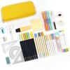 Large Capacity Pencil Case 3 Compartment Pouch Pen Bag for School Teen Girl Boy Men Women,Yellow