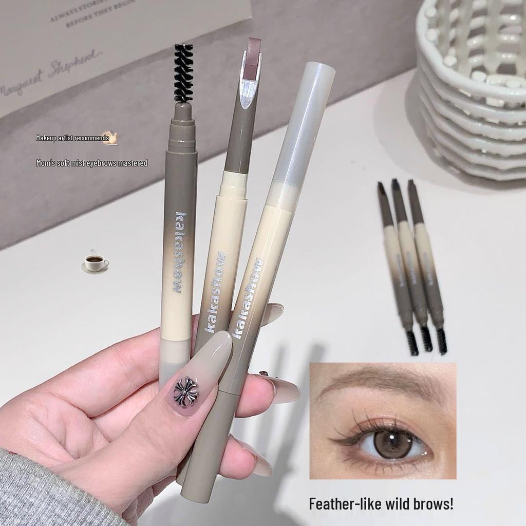 Kakashow Dual-Ended Eyebrow Pencil - Natural, Long-lasting, Waterproof, Sweatproof, Smudge-proof