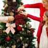 Sparkling Bow Decoration Elegant Sequined Xmas Ornament Christmas Bow Pendant  Holiday Bowknot Hanging For Garland