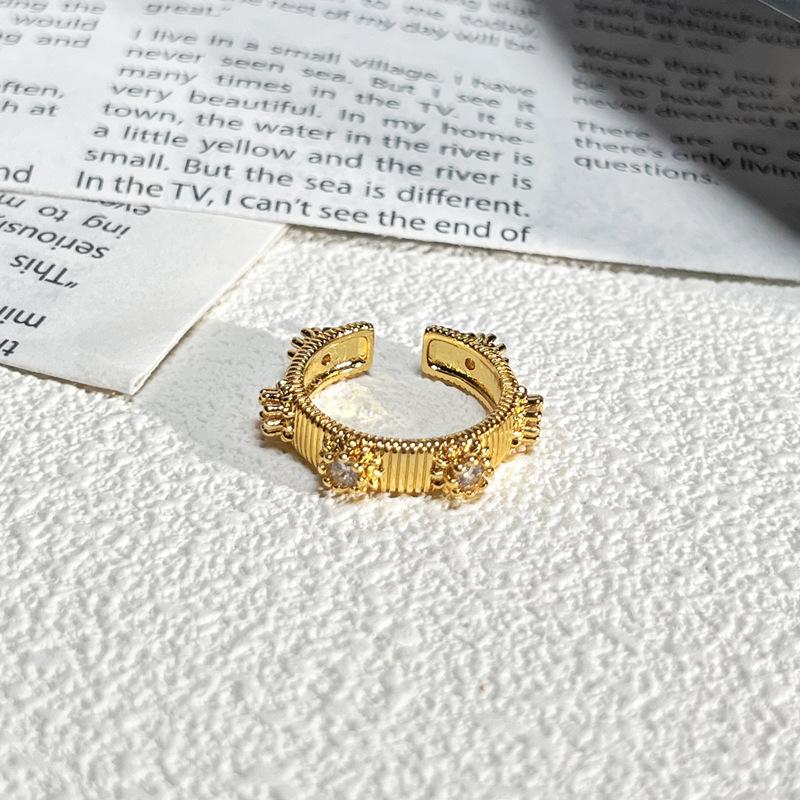 2026 Court Style Retro Heavy Industry Geometric Irregular Brushed Open Ring Women Ins Light Luxury Fashion Exquisite Index Finger Ring