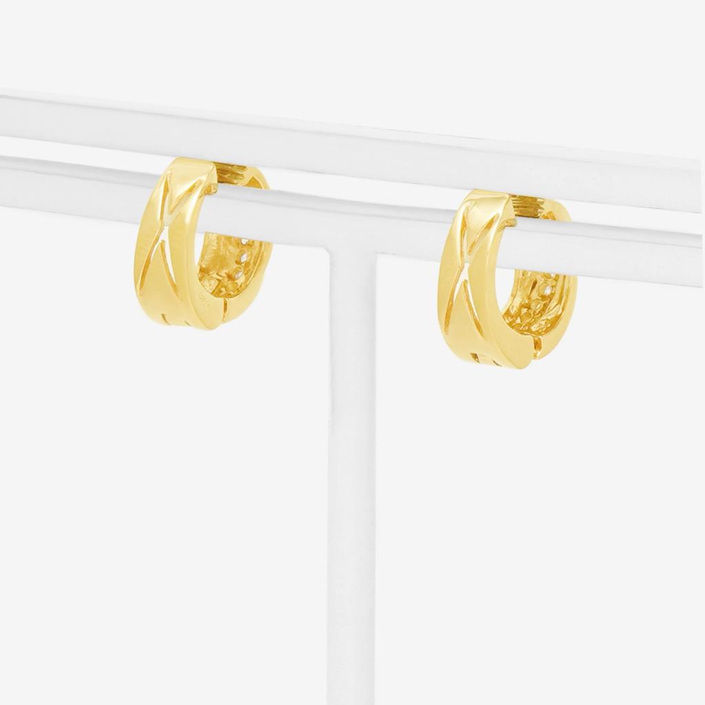 ESTELLE Earrings Silver Yellow Gold Plated Cubic Zirconia [Official] Women's 0776-0065-0000-0000
