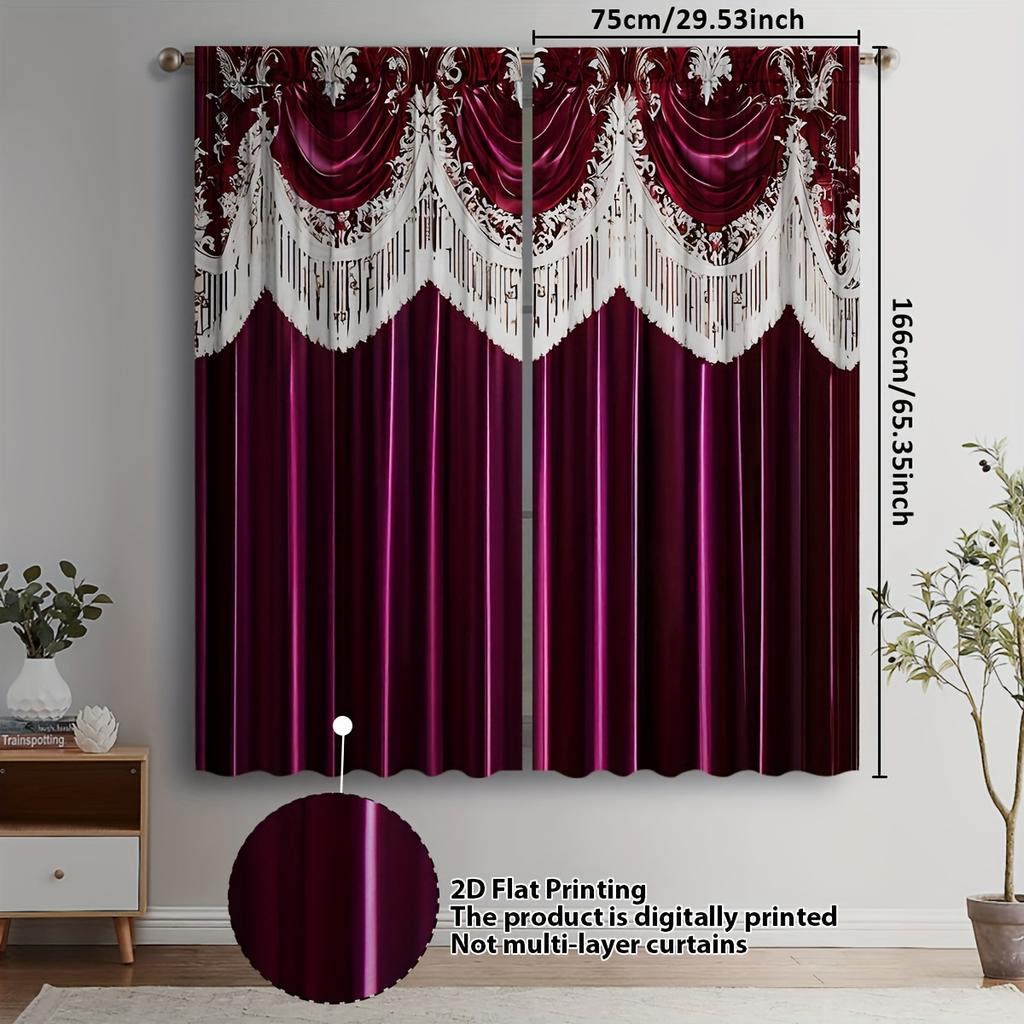 2 Pezzi Tende Artistiche Eleganti Luxe Stampate 2D – per Soggiorno   Camera da Letto   Balcone   Studio & Decorazioni per la Casa