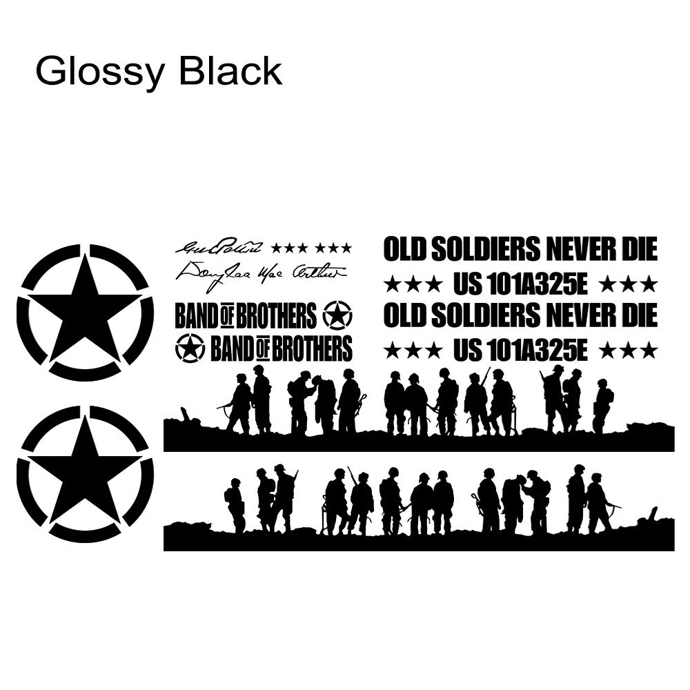 12 Stück Auto Tür Vinyl Aufkleber für Jeep Wrangler JK TJ Jl YJ Auto Pentagramm Soldaten Karosserie Dekoration Vinyl Decals Zubehör