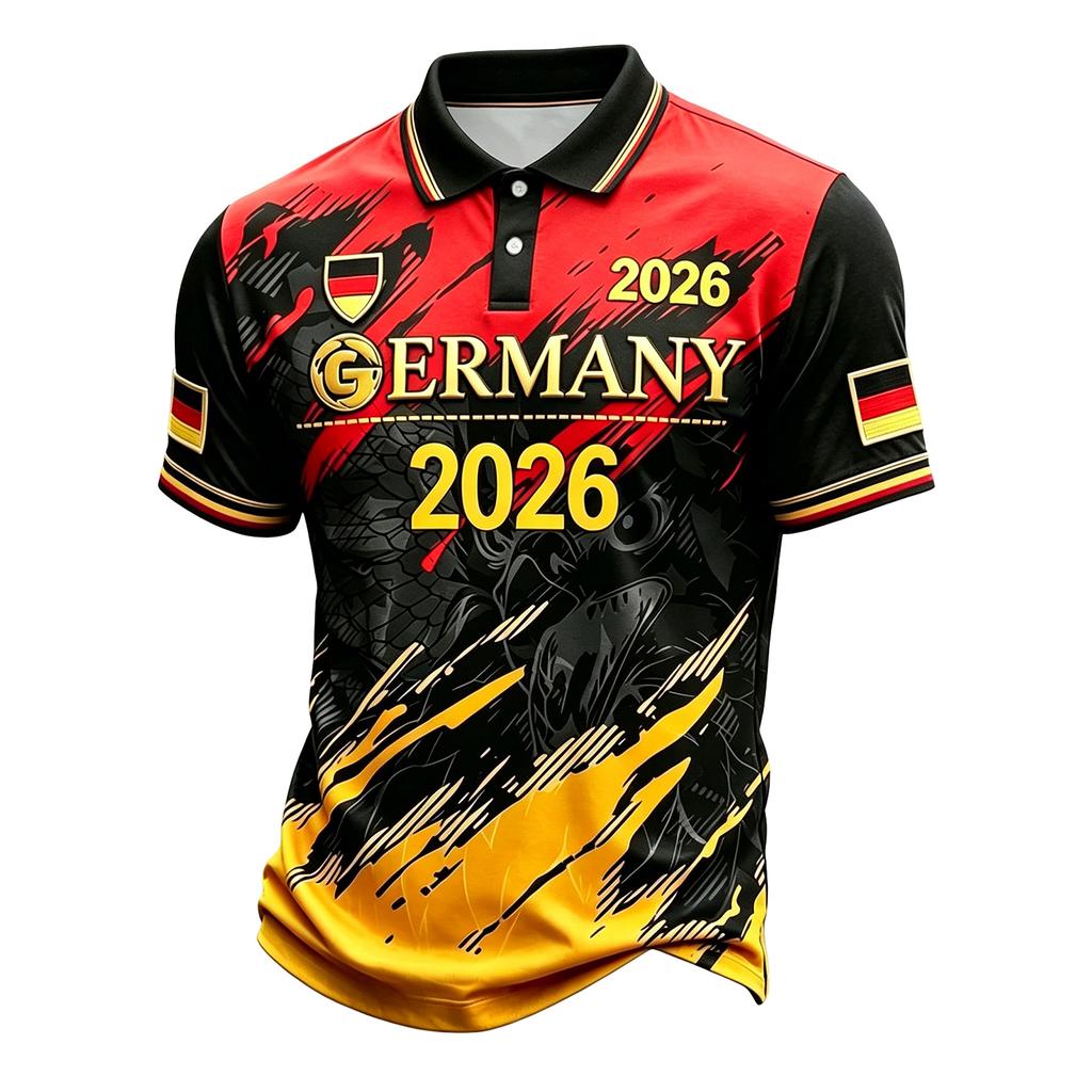 Men's Casual Polo Shirt Short Sleeve Collared Top with Graphic Print and Button Closure Suitable for Everyday Wear and Outdoor Activities