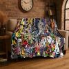 Digimon Adventure Angewomon Agumon Cartoon Flanelldecke Weiche Warme Überwurfdecke für Schlafzimmer Wohnzimmer Bett Reise Picknick