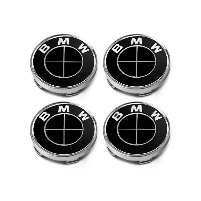 

-4pcs 60mm Car Wheel Center Hub Stickers 56/60mm Car Wheel Center Hub Caps Auto Decoration Accessories For BMW M E30 E34 E36 E39 BMW-Black