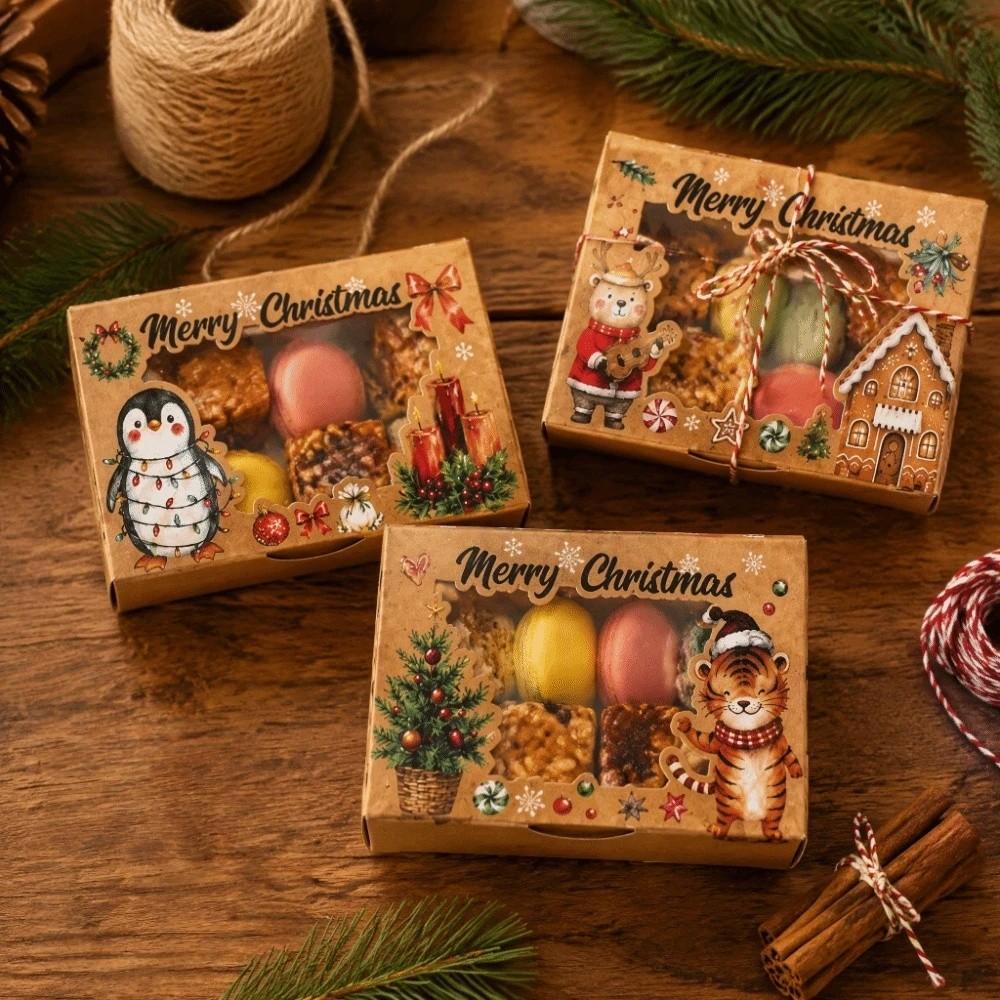 6pcs Sturdy Structure Holiday Gift Packaging Cartoon Empty Chocolate Box  Office Exchanges