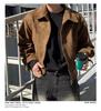 Men's Vintage Suede Velvet Bomber Jacket - Retro Cropped Casual Outerwear