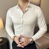 Black Men's Stretchy Wrinkle-Free Shirts, Blue Gray Red Green Asia Size M38-7XL46, White Plain Long Sleeve Office Dress Shirt.