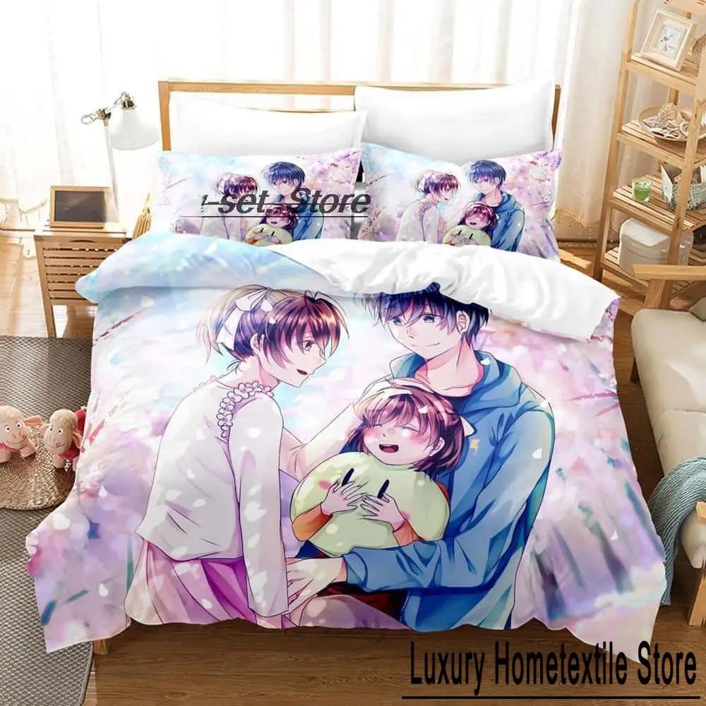 Nytt 3D-tryck Anime Sänglakan Set Clannad Sängkläder Set Enkelsäng Tvilling Full Queen King Size Sängset Vuxen Barn Sovrum Påslakanset