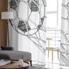 Fußball Fußball Netz Skizze Durchscheinender Vorhang für Wohnzimmerdekoration Moderner Tüll Fensteröffnung Vorhang für Schlafzimmer Voile Organza Vorhänge