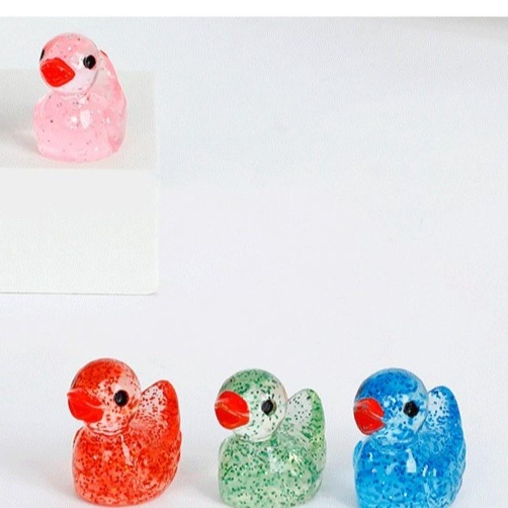Glitterend Miniatuur Eend Ornament Mini Kleine Mini Piepkleine Eendjes Hars Eendenbeeldje Speelgoed Tuindecoratie