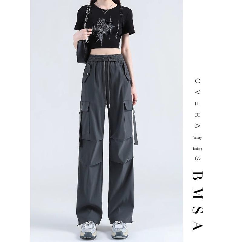 

Women s 2024 Slimming Elastic Wide-Leg Cargo Pants for Spring and Autumn L