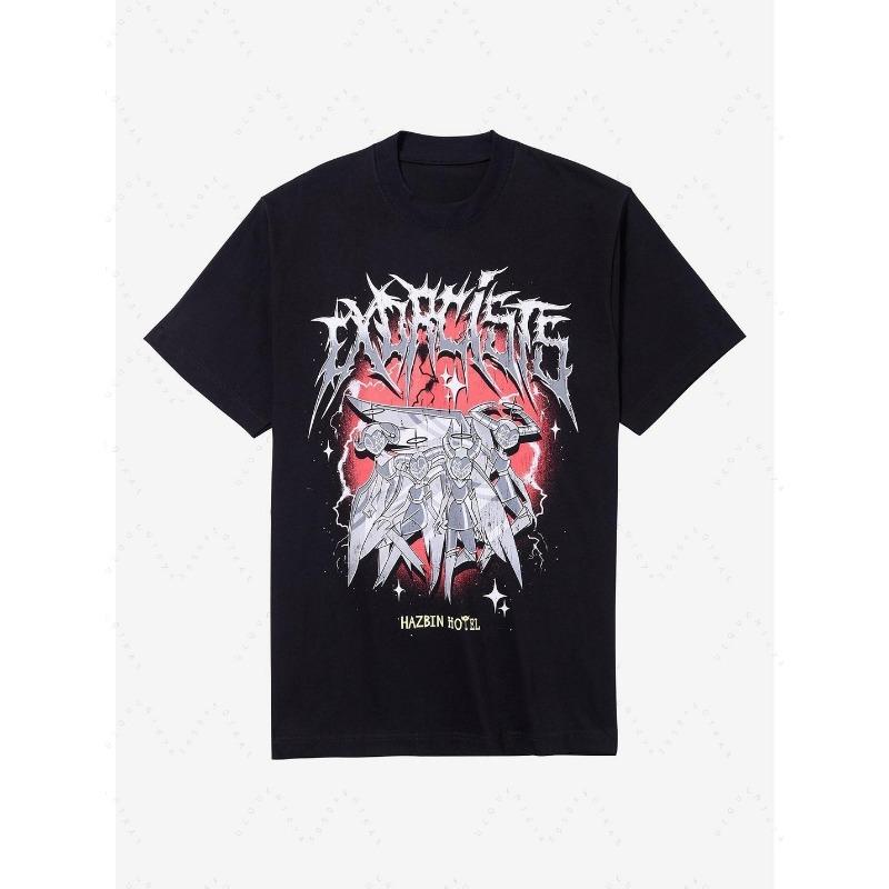 T-shirt Metallara Cyberpunk Hazbin Hotel Vox Solo Può Essere Indossata Sia da Uomini che da Donne in Puro Cotone alla Moda a Maniche Corte