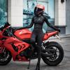 WOSAWE Women Motocross High Stretch Breathable Jacket Removable Soft Pads Slimming Top High Waist Riding Pants Motorcycle Rider Soft Pads Set