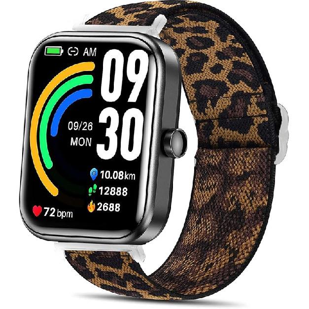 Compatible for TOZO S7 Smart Watch Band, Stretch Elastics Nylon Adjustable Replacement Strap Accessories Compatible for TOZO S7, S6, S5, S3 Smart